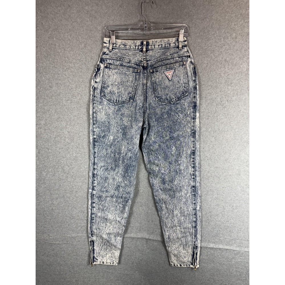 Vintage Stefano Jeans Womens 10 Acid Wash Tapered High Rise Ankle Zipper 80s Den - Picture 11 of 13